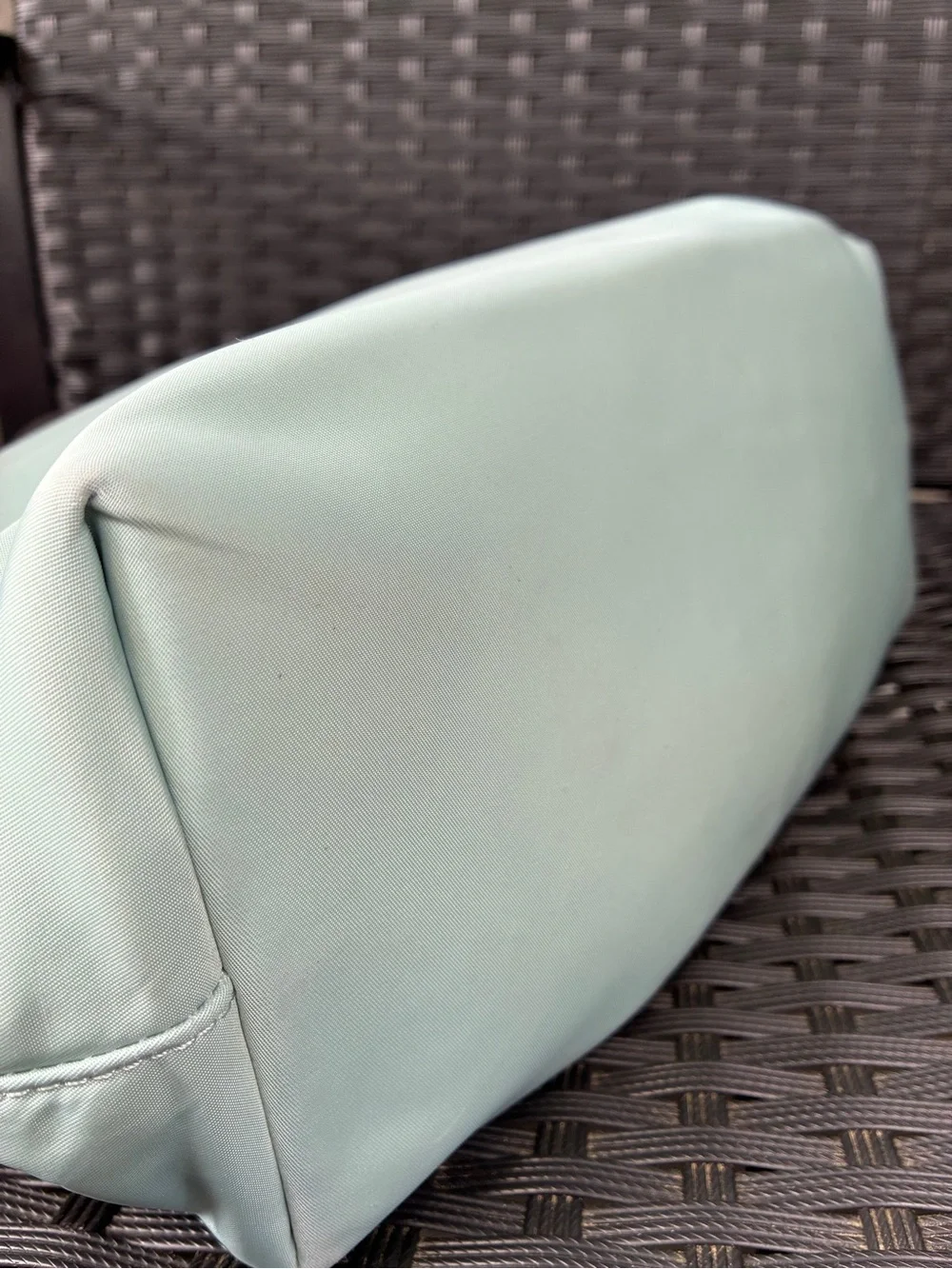 kate spade mint green tote with gold logo
